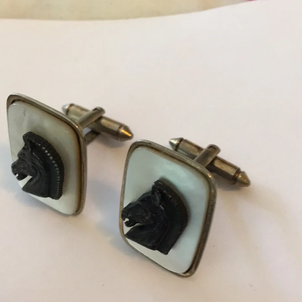 Vintage pioneer stallion horse cufflinks